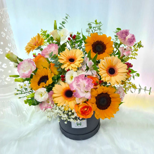 Bloom Sunny - Flower box arrangement - Sunflower - Gerbera - Rose - Flower Delivery Singapore - Well Live Florist