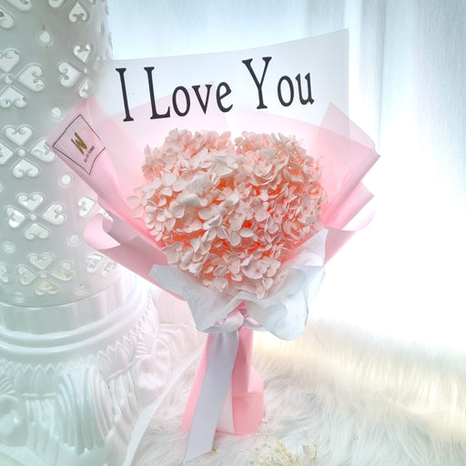 Cara Mia - Preserved Hydrangea Hand Bouquet - Flower Bouquet - Flower Delivery Singapore - Well Live Florist