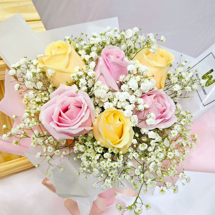 Pink Champagne Affair - Rose Hand Bouquet - Flower Bouquet - Flower Delivery Singapore - Well Live Florist