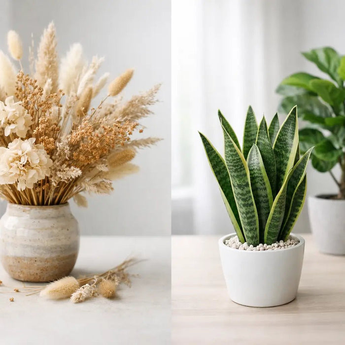 Dried Flowers vs Artificial Plants
