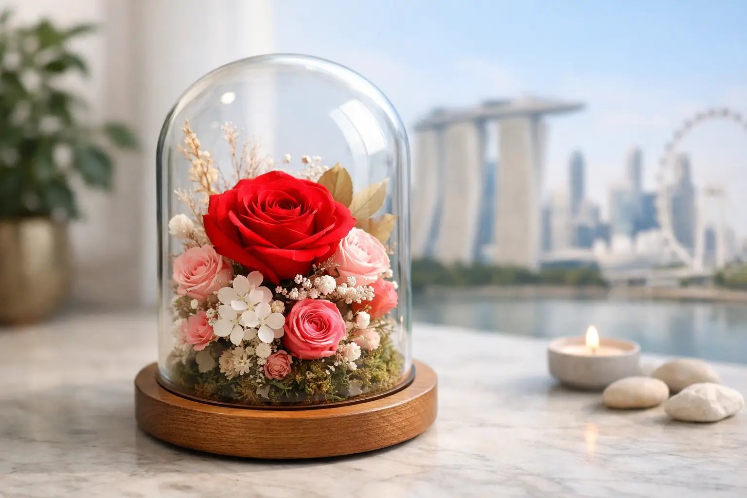 Preserved Flower in Glass Dome Singapore Guide