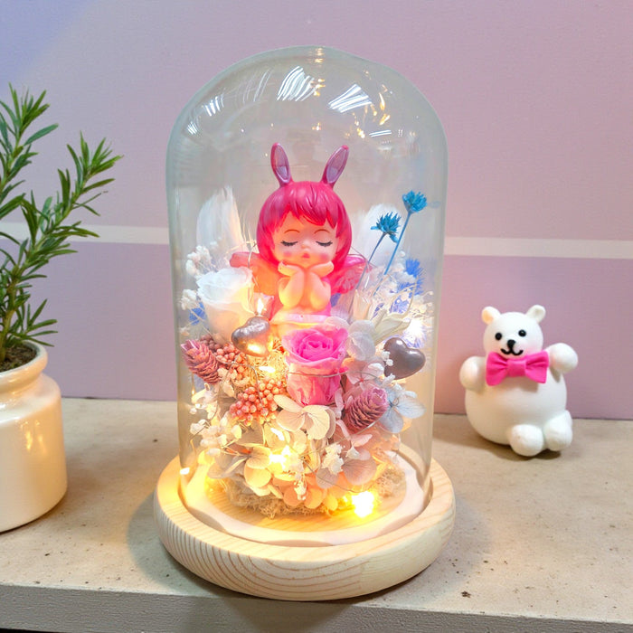 Angelic Slumber - Preserved Flower in Dome - Valentines Day Flower - Flower Delivery Singapore - Well Live Florist