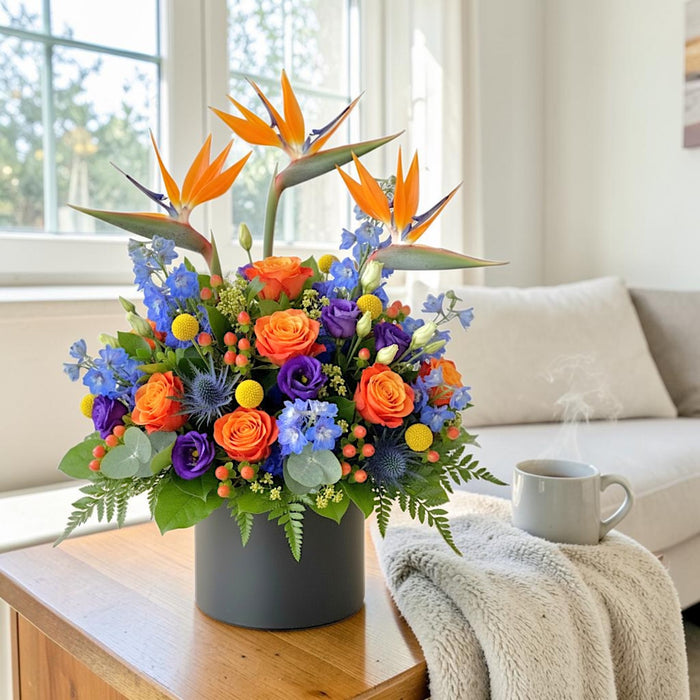 Ember Crest - Fresh Flower Box Arrangement - Flower Delivery Singapore - Well Live Florist
