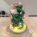 Emerald Enchantment rose dome lit up with LED fairy lights at night