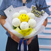 Great Job graduation bouquet with fresh smiley face pom flower