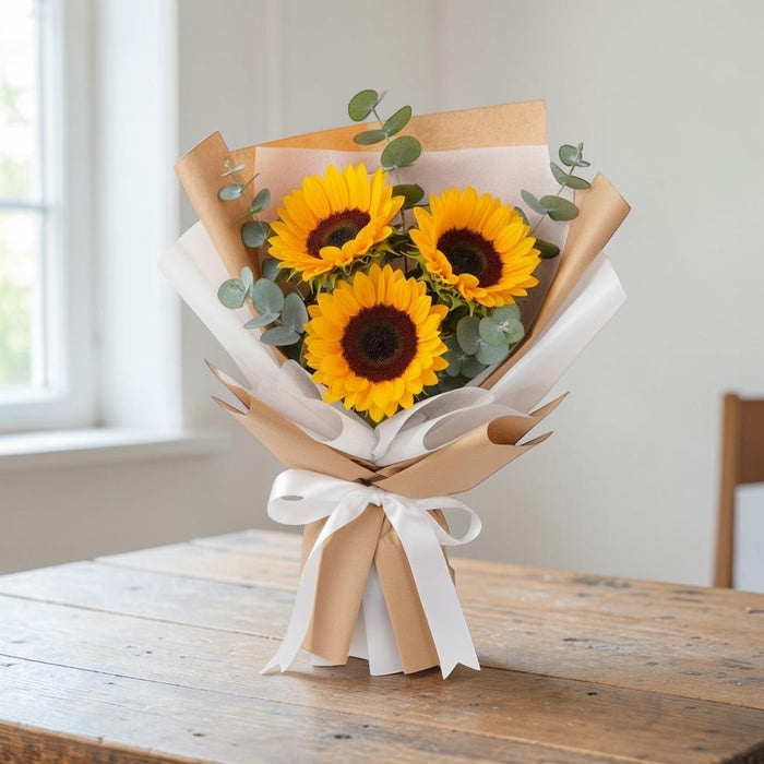 Happy Rays - Sunflower Bouquet - Fresh Flower Bouquet - Flower Delivery Singapore - Well Live Florist