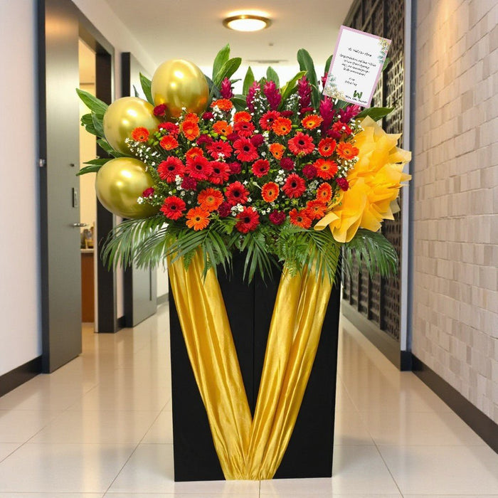 Hearty Congratulations - Grand Opening Flower Stand - Opening Flower Delivery - Flower Delivery Singapore - Well Live Florist