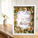 Handcrafted preserved flower photo frame with mixed pastel blooms in a wooden frame, perfect for new home decor.