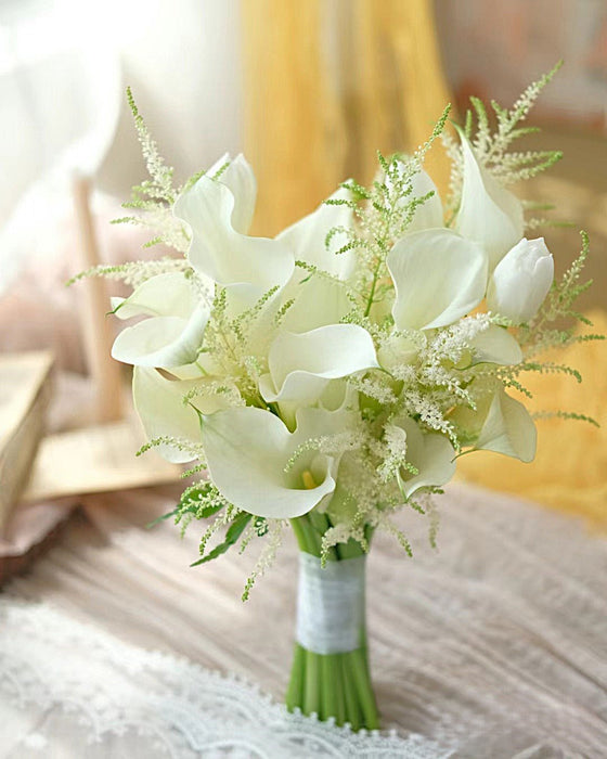 Love in Full Bloom - Calla Lily Bridal Bouquet - Wedding Bouquet - Free Same Day Delivery - Florist Singapore - Well Live Florist