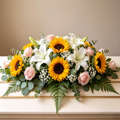 Loving Memories Casket Spray - Coffin Top Flower Arrangement - Flower Delivery Singapore - Well Live Florist