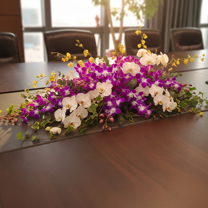 Luxury orchid arrangement Singapore - phalaenopsis, dendrobium and dancing lady orchids