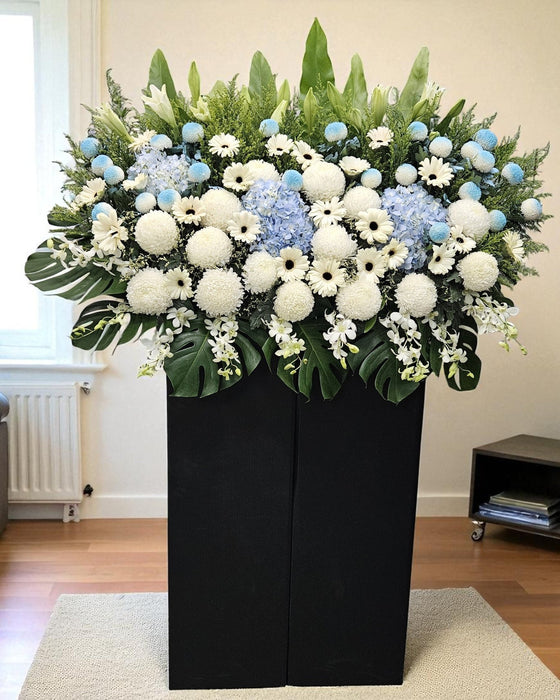 Peacefully - Condolences Flower Stand - Sympathy Flower - Flower Delivery Singapore - Well Live Florist