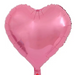 A shiny pink heart-shaped foil balloon isolated on a white background.