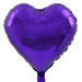 A metallic purple heart-shaped foil balloon on a plain white background.