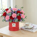 Summer Blush - Rose and Carnation Box Arrangement - Fresh Flower Bouquet - Flower Delivery Singapore - Well Live Florist 