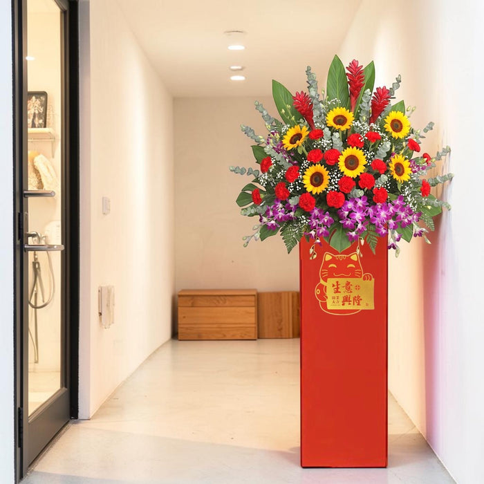 Sunny Celebration - Grand Opening Flower Stand - Flower Delivery Singapore - Well Live Florist