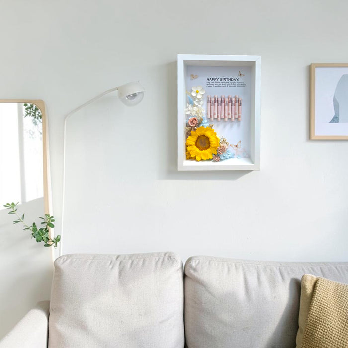 Sunshine Fortune Frame preserved flower money gift box hanging on living room wall