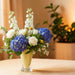 The Gentry - Blue hydrangea Vase Arrangement For Him - Fresh Flower Vase Arrangement - Same Day Flower Delivery Singapore - Well Live Florist