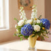 The Gentry - Blue hydrangea Vase Arrangement For Him - Fresh Flower Vase Arrangement - Same Day Flower Delivery Singapore - Well Live Florist