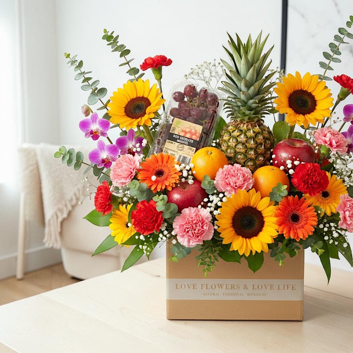 The Snack Garden - Fruit Bloom Box - Flower Fruit Basket - Flower Delivery Singapore - Well Live Florist