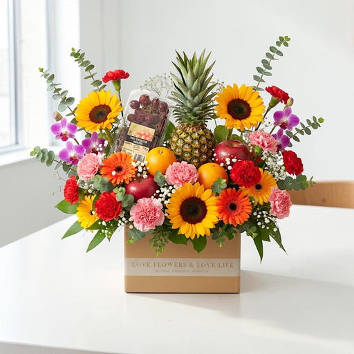 The Snack Garden - Fruit Bloom Box - Flower Fruit Basket - Flower Delivery Singapore - Well Live Florist
