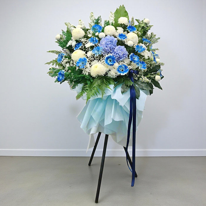 Treasured Memories - Condolences Flower Stand - Sympathy Flower - Free Same Day Flower Delivery Singapore - Well Live Florist