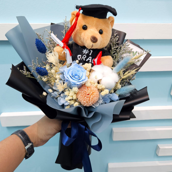 Academic Excellent - Graduation Hand Bouquet - Preserved Graduation Bouquet - Flower Delivery Singapore - Well Live Florist