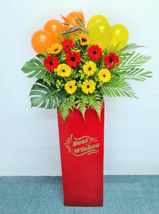 Achievement - Grand Opening Flower Stand - Fresh Gerbera - Florist Singapore -Free Same Day Delivery -  Well Live Florist