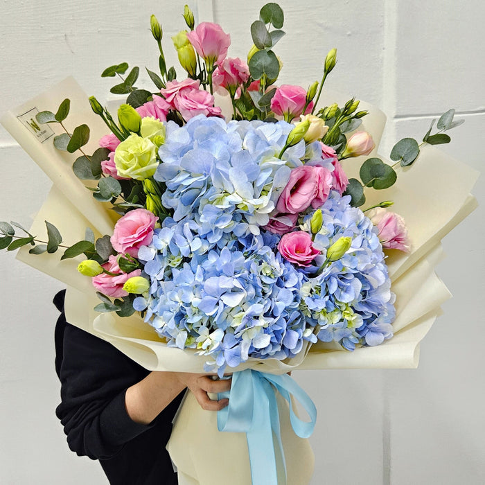 Bluebell Love Affair - Hand Bouquet - Eustoma - Hand Bouquet - Hydrangea - Well Live Florist
