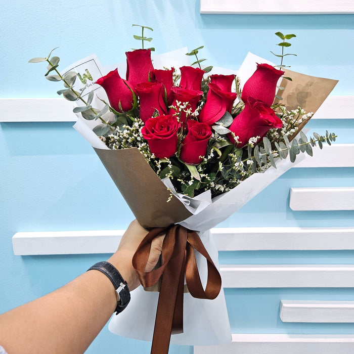 Blushing Beauty - Hand Bouquet - Hand Bouquet - Red Roses - Roses - Well Live Florist