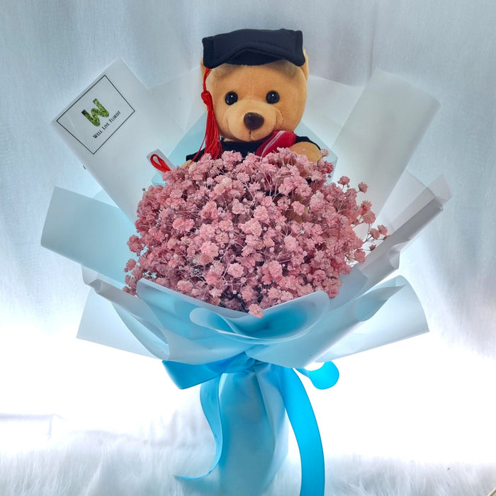 Pink baby's breath graduation bouquet Singapore