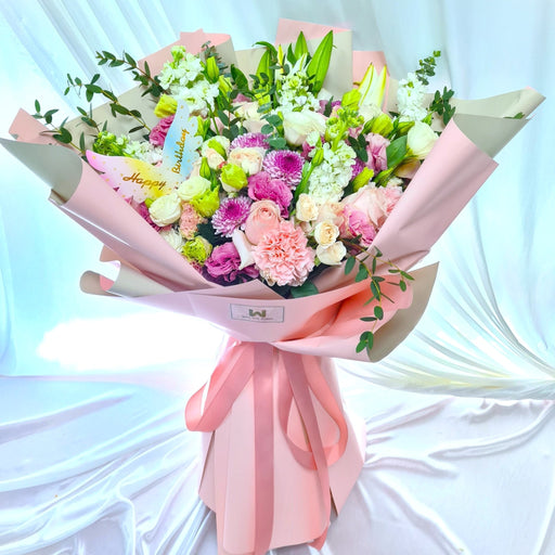 Bright Summer - Hand Bouquet - Flower Bouquet - Free Same Day Delivery Singapore - Well Live Florist