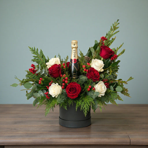 Christmas Bubbly - Christmas Flower Arrangement - Flower Delivery Singapore - Well Live Florist