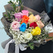 Colorful Devotion - Fresh Flower Bouquet - Mix Color Roses - Baby's Breath - Free Delivery - Same Day Delivery - Well Live Florist