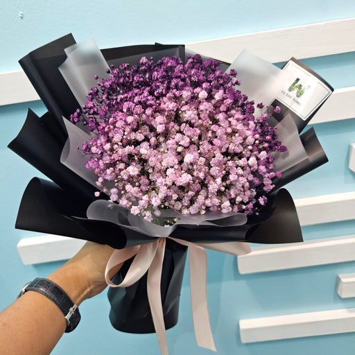 Crazy For You - Baby's Breath Hand Bouquet - Flower Bouquet - Flower Delivery Singapore - Well Live Florist