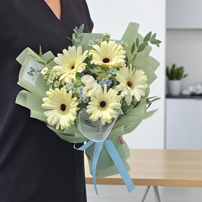 Dancing Daisies - White Gerbera Bouquet - Flower Bouquet - Flower Delivery Singapore - Well Live Florist