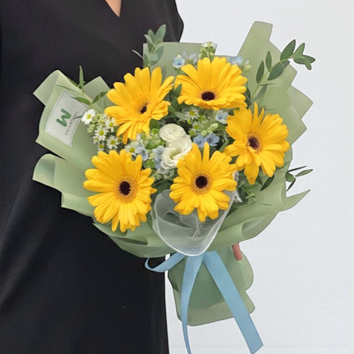 Dancing Daisies - Yellow Gerbera Bouquet - Flower Bouquet - Flower Delivery Singapore - Well Live Florist
