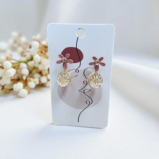 Dried Dandelion Stud Earrings. A delicate add-on to your flower bouquet. Perfect gift from Well Live Florist, Singapore.