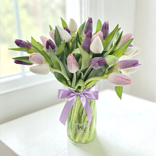 Fascination - Tulip Bouquet - Vase Arrangement - Flower Delivery Singapore - Well Live Florist
