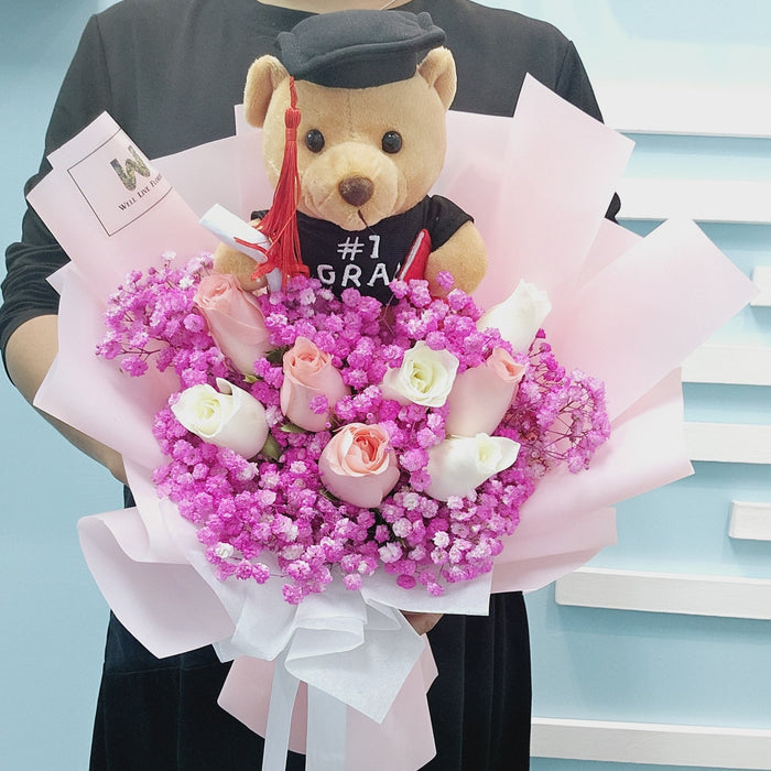 Future Success - Graduation Hand Bouquet - Graduation Flower Bouquet - Flower Delivery Singapore - Well Live Florist