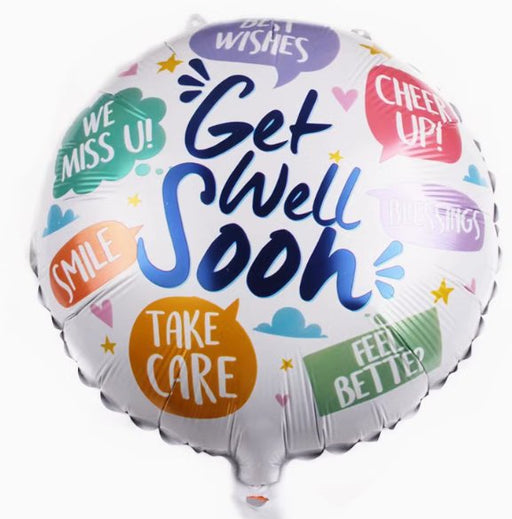 Get Well Soon (Warm Wishes) Helium Balloon - Add On to Flower Bouquet - Well Live Florist