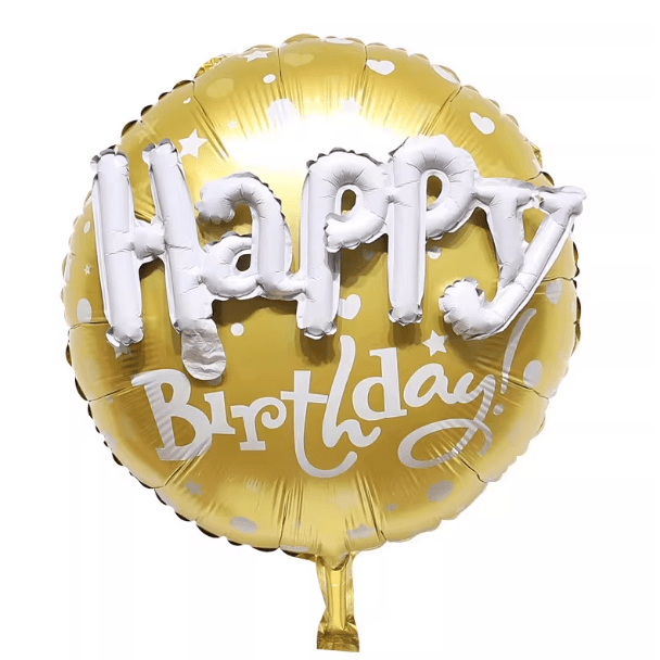 Gold Happy Birthday Helium Balloon