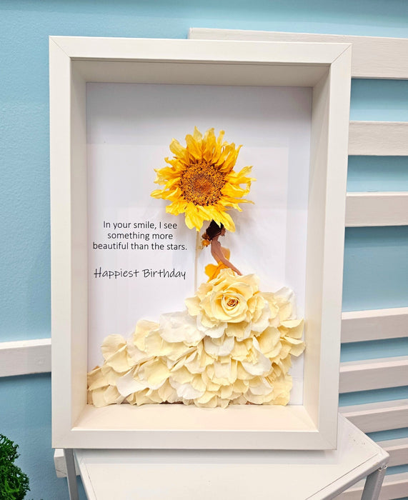 Golden Petals - Floral Art - Floral Artwork - Preserved Flower - Preserved Sunflower - Well Live Florist