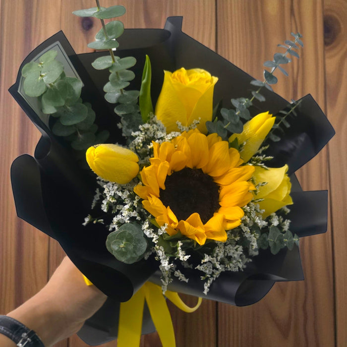 Golden Prairie - Sunflower Hand Bouquet - Flower Delivery Singapore - Well Live Florist