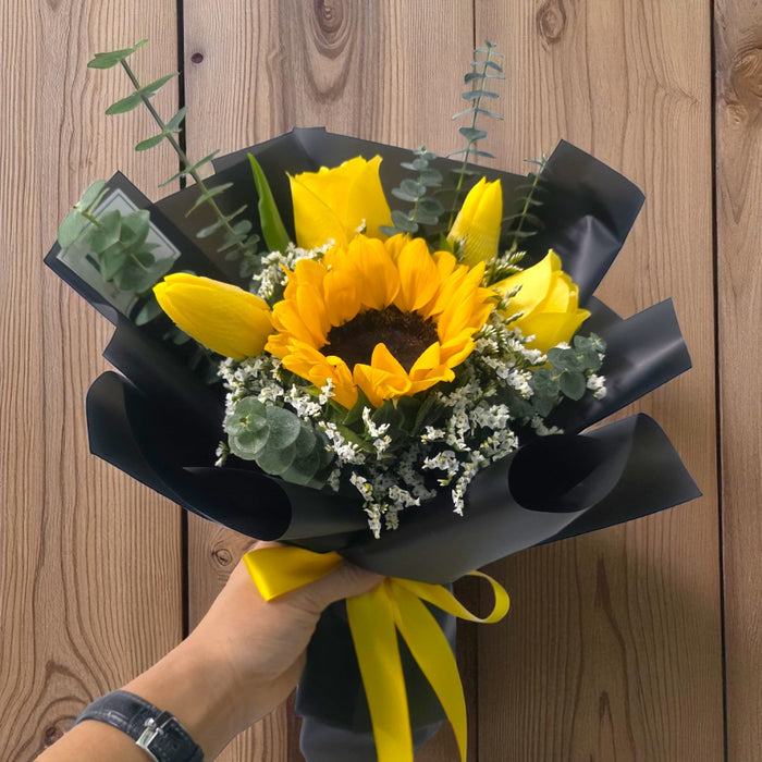 Golden Prairie - Sunflower Hand Bouquet - Flower Delivery Singapore - Well Live Florist