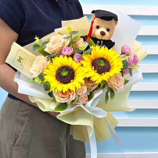 Grad Glam - Graduation Flower Bouquet - Artificial Flower Bouquet - Flower Delivery Singapore - Well Live Florist