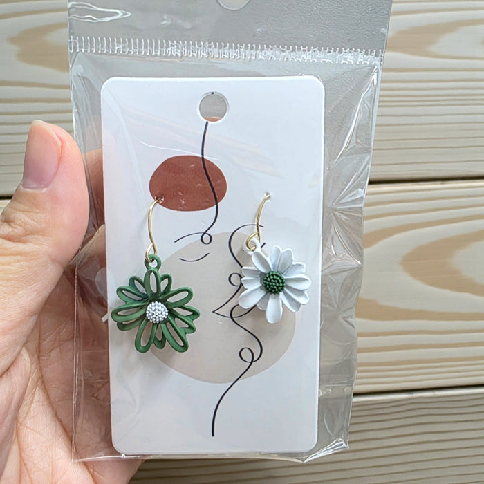 Green White Daisy Stud Earrings - Add on to your flower bouquet - Well Live Florist Singapore