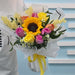 Hearts Afire - Fresh Flower Bouquet - Sunflower and Roses Bouquet - Flower Delivery Singapore - Well Live Florist