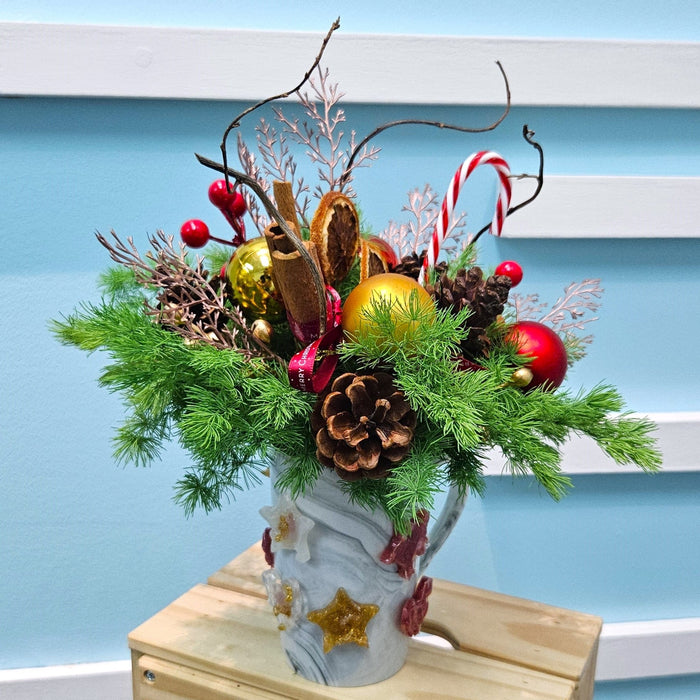 Holly Berry Bliss - Christmas Flower - Preserved Flower - Table Arrangement - Free Same Day Delivery - Well Live Florist