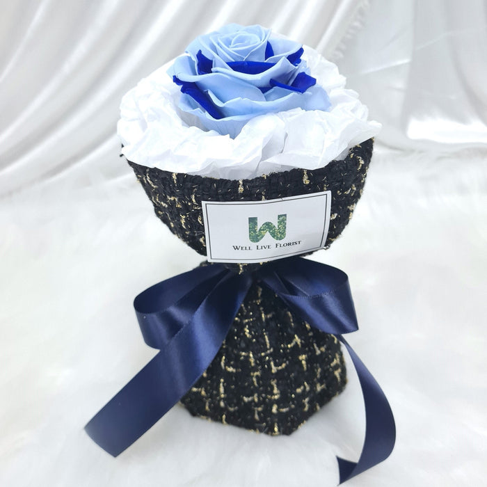 Icy Elegance - Preserved Bouquet - Preserved Rose - Flower Bouquet - Free Same Day Delivery - Florist Singapore - Well Live Florist